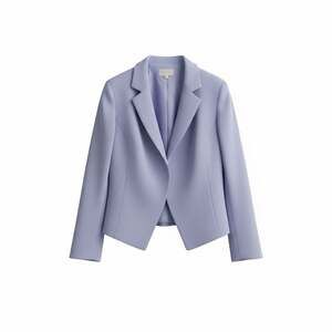 Coldwater Creek Women's Periwinkle Blue Silk Linen Blend Open Front Blazer Sz L